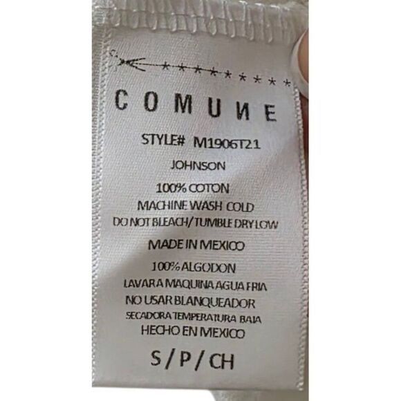 Comune Ruffle Straps Cropped Button Detail Summer Top Womens S White - Picture 7 of 7